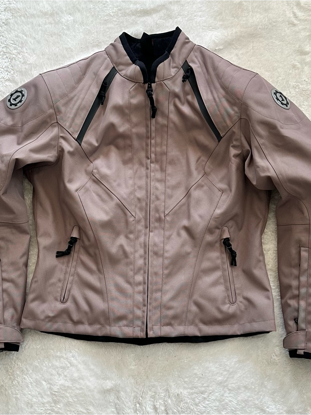 NWOT Firstgear Contour Tex Women's Motorcycle Jacket Tan L Armored 2010